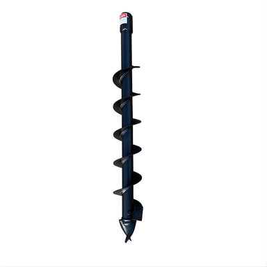 BEFCO Auger for Mole Post Hole Digger Model 206-531, black, upright with spiral drill bit.