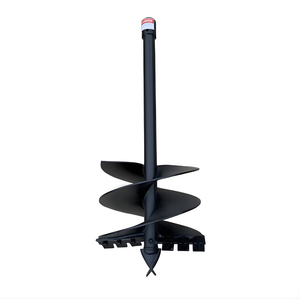 BEFCO Auger for Mole Post Hole Digger Model 218-531, black, upright with spiral auger blades.