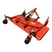 BEFCO C70 Grooming Mower angled view, bright orange with large wheels and cutting deck.