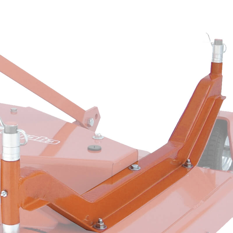 BEFCO Cyclone C30 Grooming Mower angled view, orange with adjustable handle and sturdy frame.