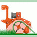 BEFCO Hurricane H40-S Flail Mower side view, bright orange with rotating blades and sturdy construction.