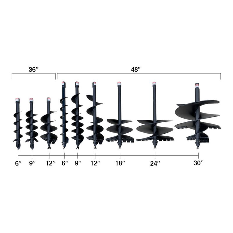 BEFCO Mole Post Hole Auger Bits – 6 In to 30 In