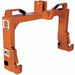 BEFCO QH1-100 Category 1 Quick Hitch, orange, front view, featuring hooks and safety latches.