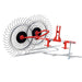 BEFCO RS2 Hay Rake, red and black with dual rotating rakes and sturdy frame.