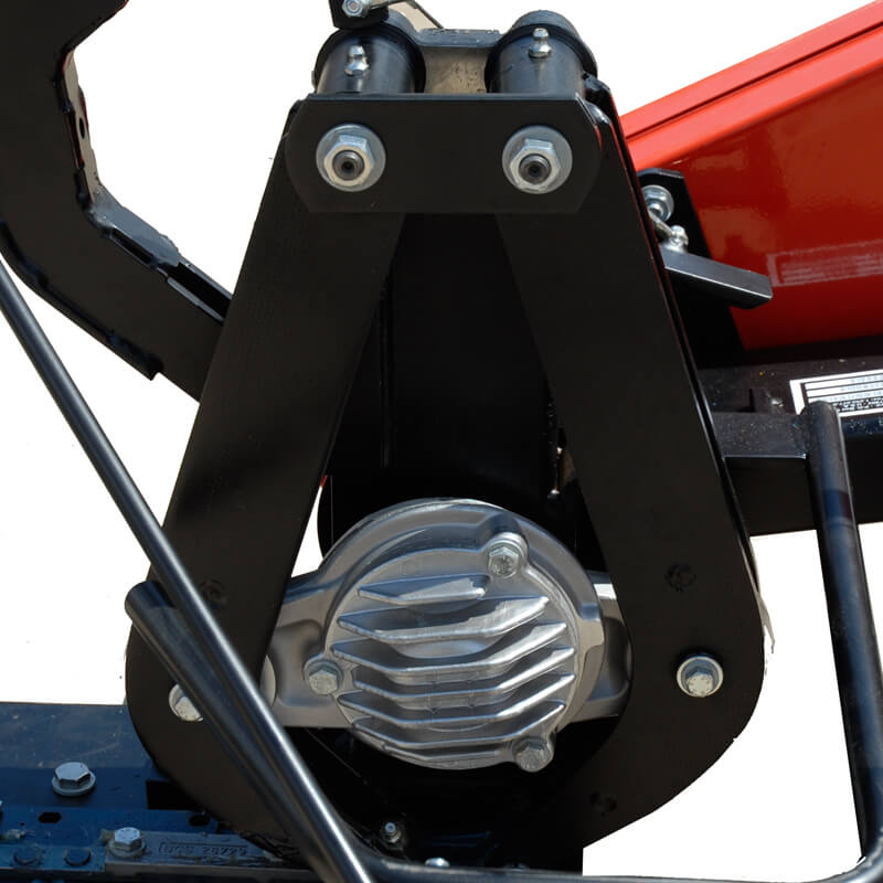 BEFCO Sickle Bar Mower angled view showcasing robust metal components and precision-engineered drive system.