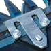 BEFCO Sickle Bar Mower metal attachment detail, featuring silver bolts and cutting blades.