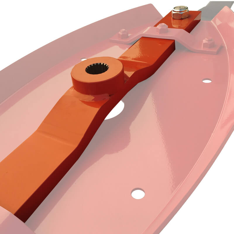 BEFCO Tornado RHD Rotary Cutter top view, featuring an orange blade with detailed components.