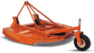 BEFCO Tornado RHD Rotary Cutter in vibrant orange, angled view with robust chain and wheel.