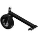 BEFCO Tractor Landscape Rake attachment, black with a large wheel and adjustable handle.