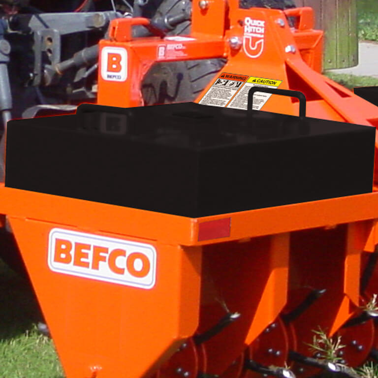 BEFCO 3 Point Core Aerator in orange, featuring a sturdy design and handles for easy transport.
