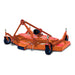 BEFCO C50 Grooming Mower angled front view, bright orange with adjustable handle and wheels.