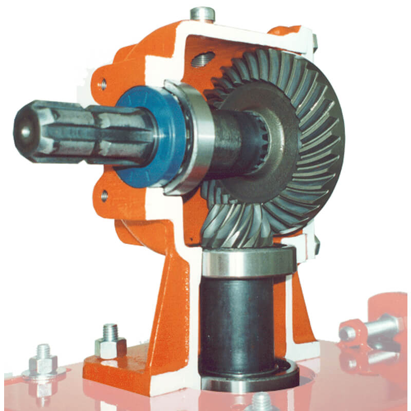 BEFCO C50 Grooming Mower cross-section view showcasing gears in orange and metal components.