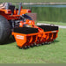 BEFCO Category 1 Quick Hitch QH1-100 in orange, rear view with attachment and adjustable handles.
