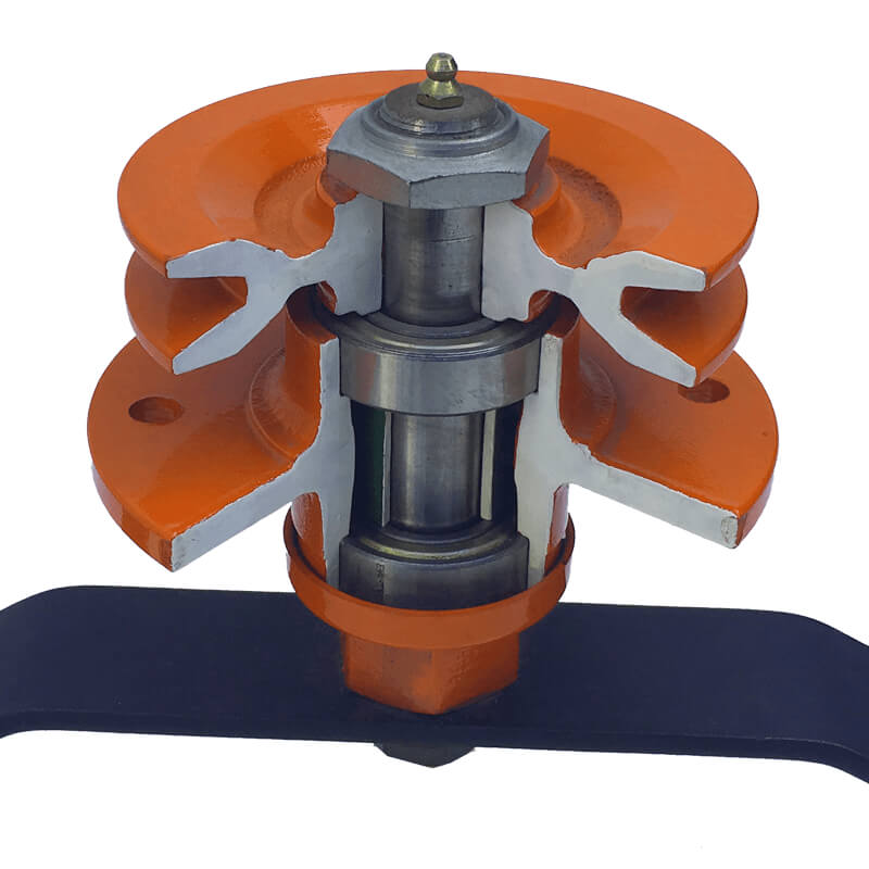 BEFCO Cyclone C30-CE5H Grooming Mower angled view, featuring an orange design and robust steel components.