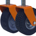 BEFCO Cyclone C30 Grooming Mower wheels, featuring durable orange supports and rugged rubber tires.