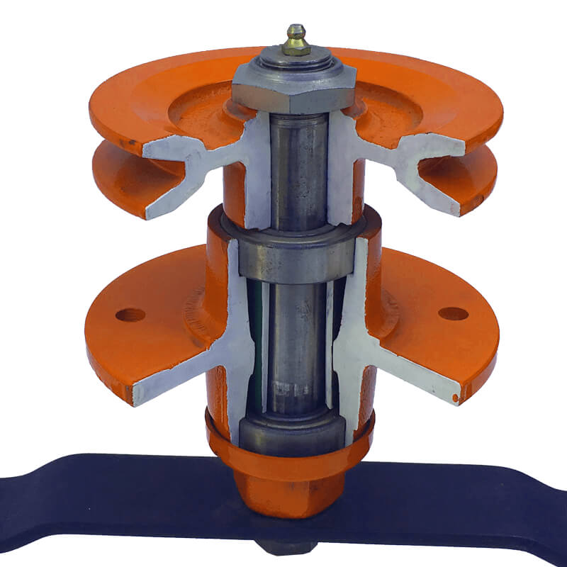 BEFCO Cyclone Super Flex Gang Grooming Mower, angled view with orange and metal components.