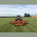 BEFCO Cyclone Super Flex Gang Grooming Mower, orange, rear view with wide cutting deck and wheels.