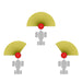 BEFCO Fertilizer Spreader illustration, featuring a yellow fan and red wheel design.
