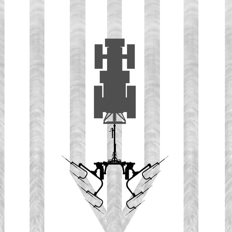 BEFCO Hay Rake top-down view, featuring a robust frame and dual raking arms.