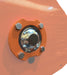BEFCO Hurricane H40-S Flail Mower close-up view of metal fastening and orange housing.