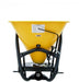 BEFCO Poly Hop Broadcast Spreader, yellow hopper with black frame and adjustable handle.