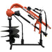 BEFCO PTO Post Hole Digger in orange and black, angled view showcasing its drill bit and handle.