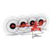 BEFCO RS2 Hay Rake, red with black tines, angled view showcasing its robust design.