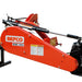 BEFCO BSB 284 Sickle Bar Mower, orange with hydraulic components and caution labels.