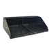 Commercial Skid Steer Snow Bucket by Prime Attachments, black, front view with dual compartments.