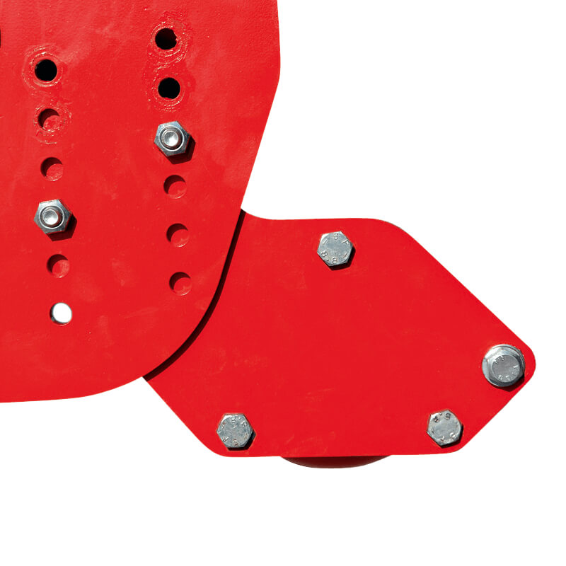 Destroyer D90 Flail Shredder by BEFCO, red metal with visible bolts and attachments.
