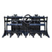 Dual Clamshell Grapple for Skid Steer front view, black with open clamshell design and robust structure.