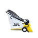 Elgee Power Vac lithium-ion vacuum cleaner, yellow with a hose, side view and wheels.