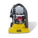 Elgee Power-Vac commercial vacuum with collection bag and hose front view.