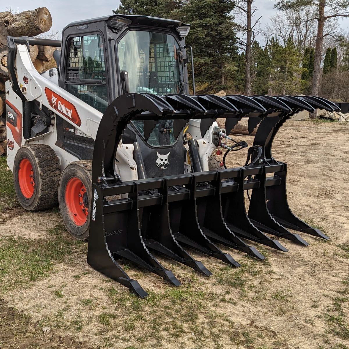 Extreme Duty Rake Grapple — Glacier Attachments - Front Open