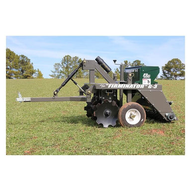 "Firminator G3 ATV/UTV 9-Inch Cultipackers with 16-Inch Disks, featuring durable gray construction and compact design."