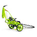 GeoRipper GR16 Trencher in green, angled view with wheels, handle, and cutting blade.