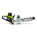 GeoRipper e/B 400 GreenWorks Trencher, angled view, green and silver with cordless design.
