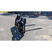 Glacier Attachments 6000 Lb Skid Steer Hydraulic Pallet Forks on ground ready for skid steer