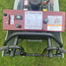 Grazer Brush Mower 24 HP Kawasaki top view, red control panel with blade engagement and handle.