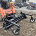 HD Soil Conditioner by Prime Attachments, black, front view with wheels and adjustable features.