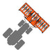 Heavy Duty 3 Point Core Aerator by BEFCO, top-down view with orange tines and gray tractor mount.