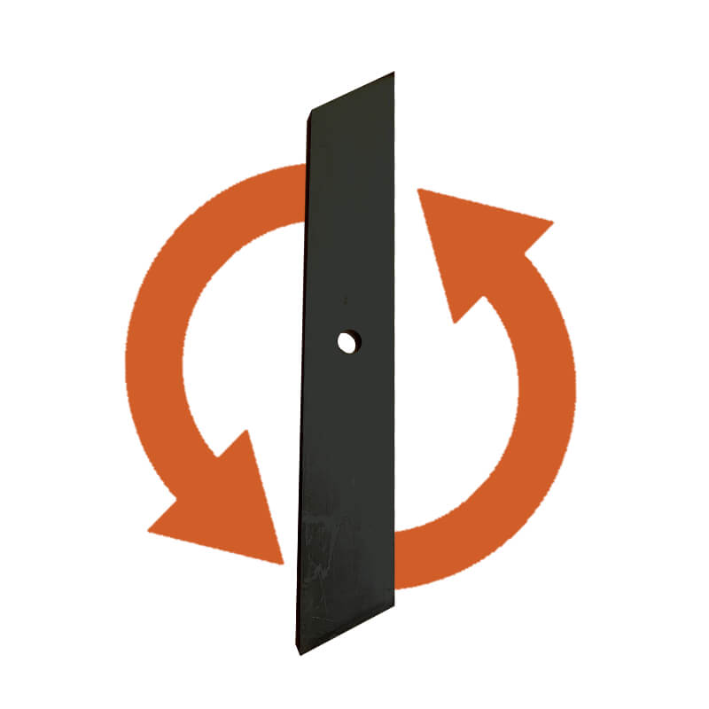 BEFCO Heavy Duty Soil Pulverizer blade, black, vertical orientation with mounting hole for easy installation.