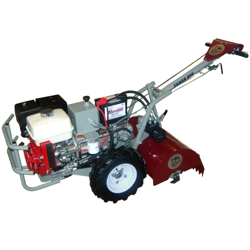 Power Dog 213 commercial tiller with 24-inch tilling width and 13-hp Honda engine