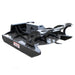 Prime Attachments Skid Steer Mower Attachment, black, angled view, featuring robust cutting blades and controls.