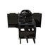 Prime Attachments Skid Steer Stump Grapple Ripper front view, black with gripping tines and straps.