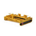Roadrunner CJ Series skid steer grader attachment, yellow with angled design and adjustable features.