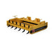 Roadrunner CJ Series Skid Steer Grader Attachment, yellow with adjustable blades and sturdy frame.