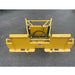 Roadrunner Equipment Multi Task Skid Steer Paver mount, yellow, front view with hydraulic components.
