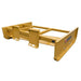 Roadrunner Equipment Skid Steer Grader Attachment in yellow, angled view showcasing robust construction.