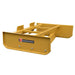 Roadrunner Skid Steer Grader Attachment in yellow, angled view showcasing robust frame and design.